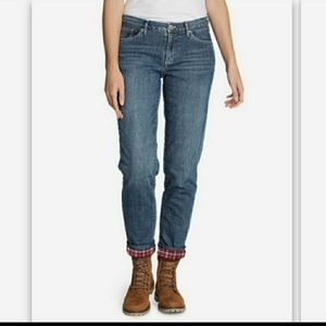 Flannel Lined Boyfriend Denim